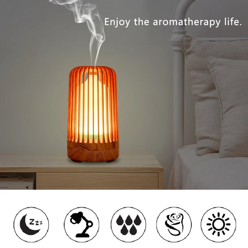 

Humidifier, Aroma Humidifier, Dirdcage Wood Grain Smart Office Humidifier, Baby Silent Spray Night Light