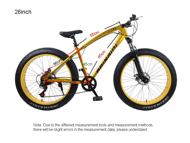 4,0 fat bike 24 и 26 дюймов горный велосипед 7 Переменная скорость Снег велосипед амортизирующий пляж велосипед большая шина горный велосипед