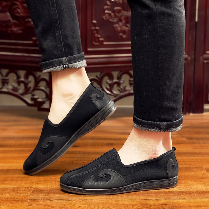 

Туфли мужские тканевые в ретро стиле, этническая обувь для медитации, с низким вырезом, с вышивкой, благоприятные облака, лето 2021