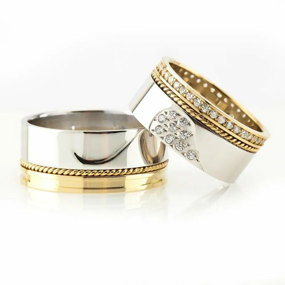 

The Owner of my heart And Mesh Design 925 Sterling Silver Couple Wedding Rings