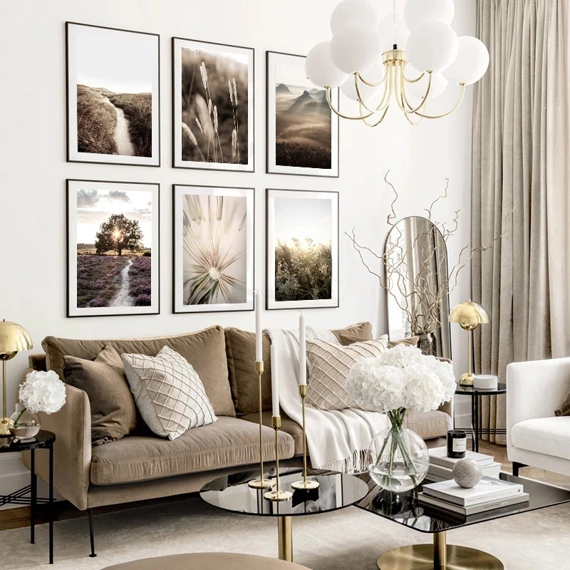 Картина с природным пейзажем настенный Декор для дома на холсте Скандинавский