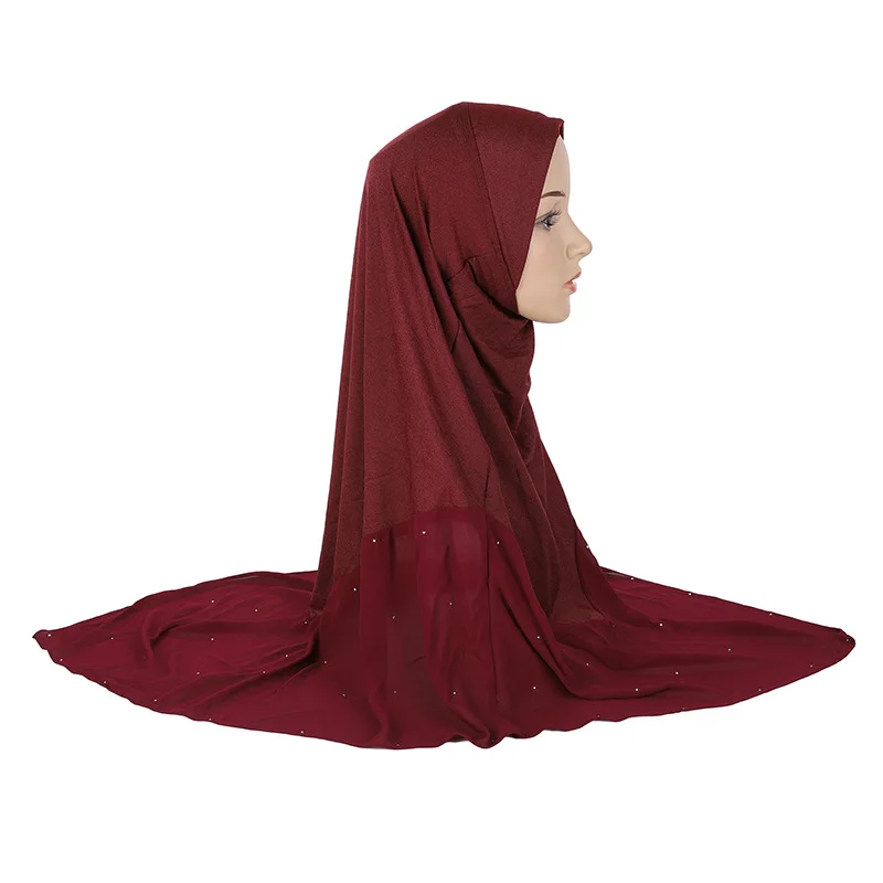

Muslim Women Prayer Headwrap Cap Ramadan Ready To Wear Chiffon Hijab Head Scarf Arab Instand Hijabs Musulman Femme Abaya Hijabs