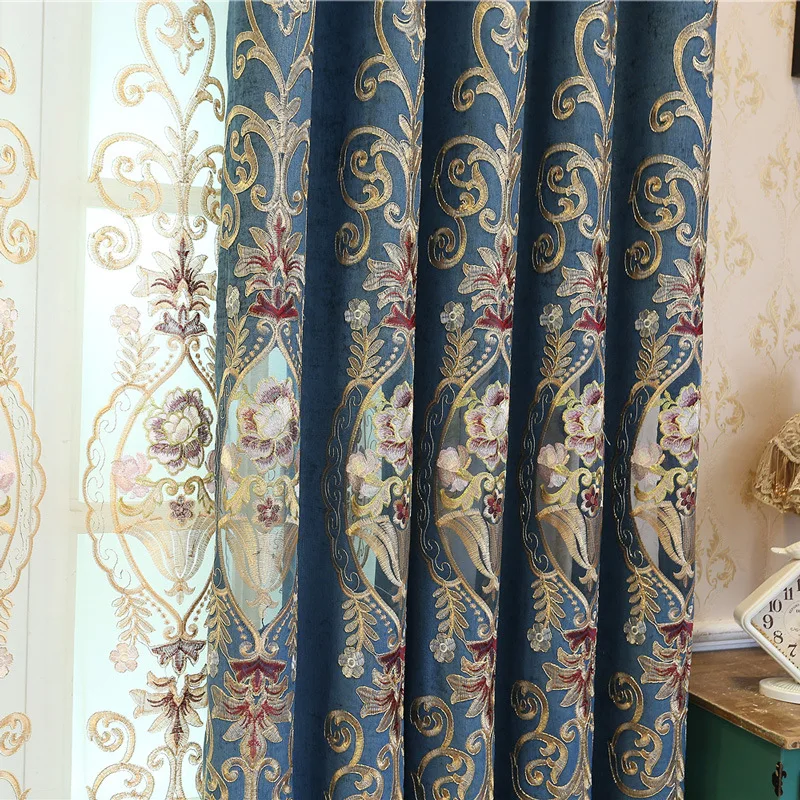 

Delicate embroidery retro villa high-grade embroidered curtains curtains bedroom living room curtains