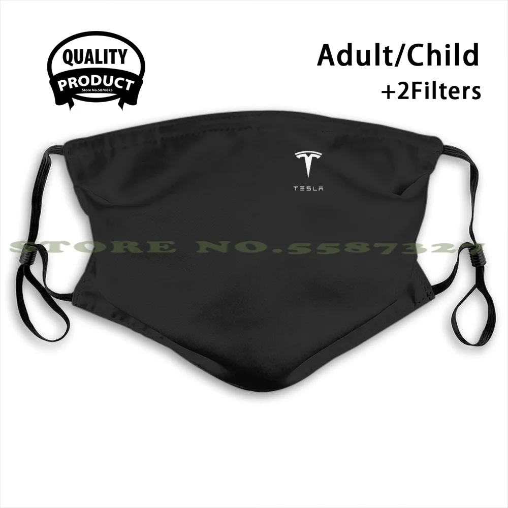 

Tesla Logo White Diy Adult Kids Face Mask Tesla Tesla Tesla Motors Electric Car Elon Musk