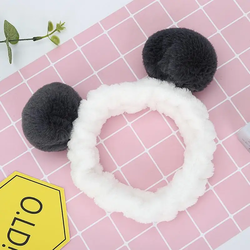 1 шт. мягкая трехмерная плюшевая повязка для волос в виде ушей панды