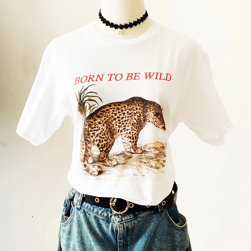 Sunfiz Wild Heart потертые женские футболки летние с короткими рукавами и круглым