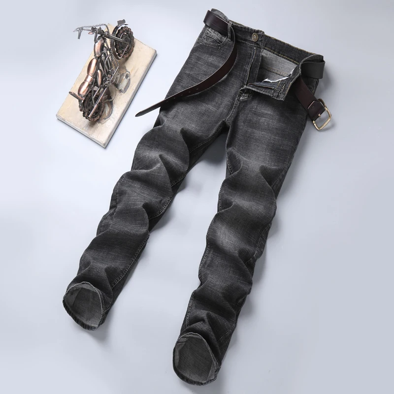 DIMI Male Brand Pants Classic Advanced Stretch Black Gray Blue Jeans New Style Business Fashion Denim Slim Fit Jean Trousers