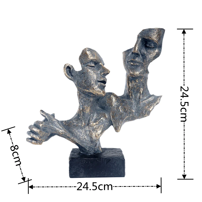 

NORTHEUINS Resin Abstract Couple Figurines Decorative Figure Love Statue Home Living Room Decoration Sculptures Decor Objects
