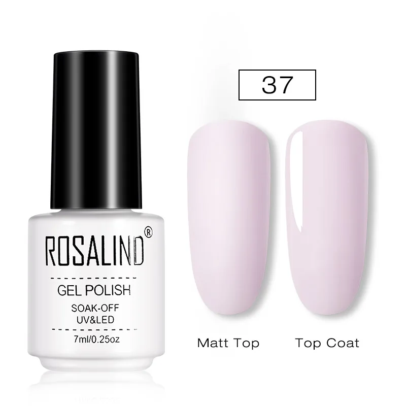 RC37 ROSALIND матовый Гель-лак для ногтей, УФ светодиодный, лампа для маникюра, для ногтей, полуперманентный, 7 мл, Гель-лак, Базовое покрытие - Цвет: RC37