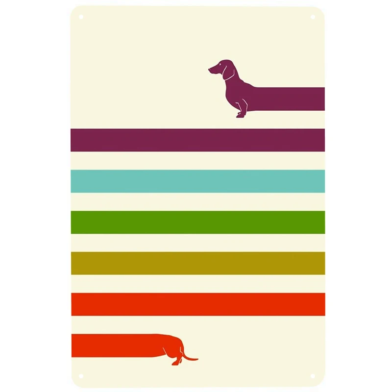 

Long Dachshund printed Vintage Metal Signs Retro Tin Signs Funny Poster Decor for Bar Pub Club Decoration for Living Room Home