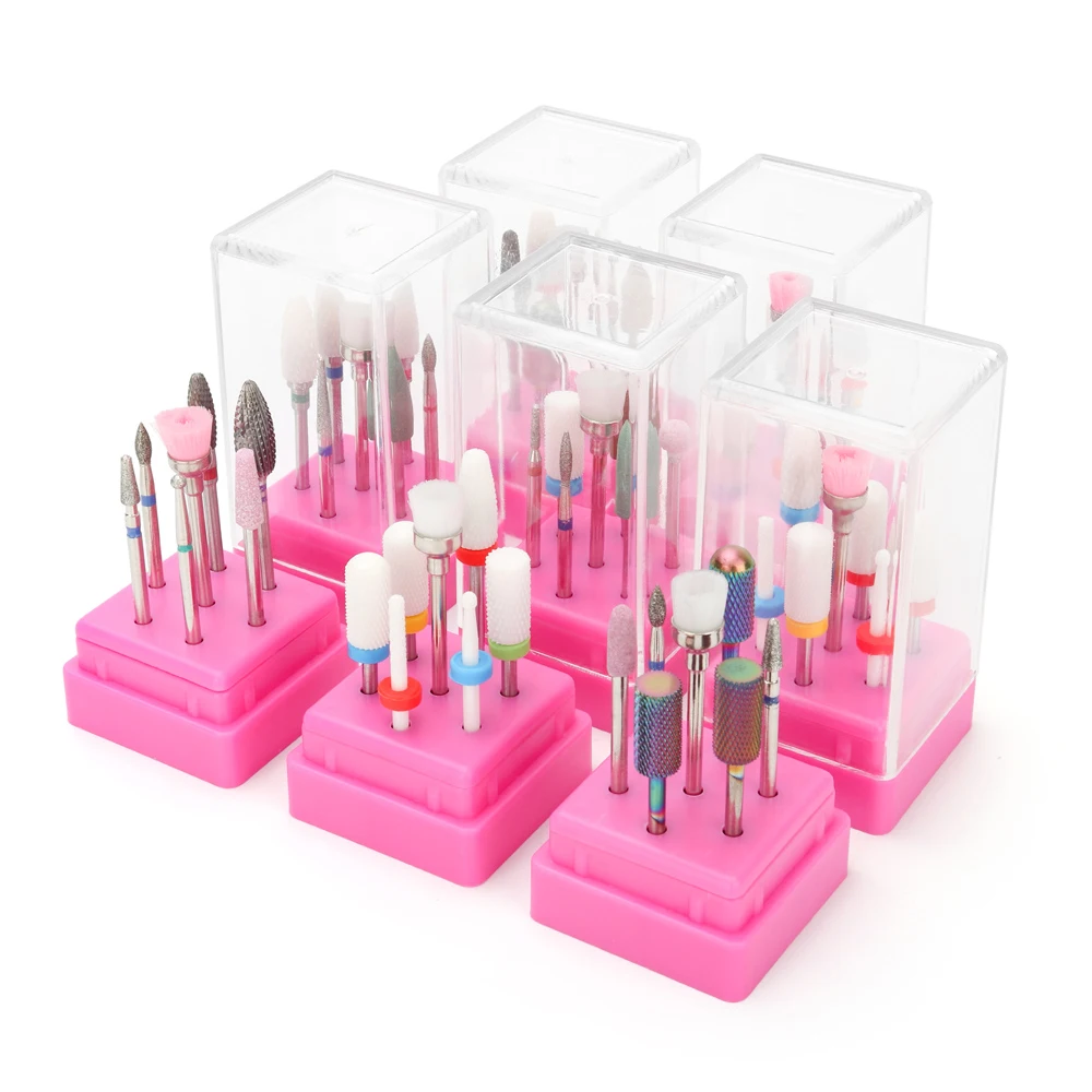 7 шт./компл. и сверлами для ногтей Комплект фрез маникюра/педикюра Вольфрам