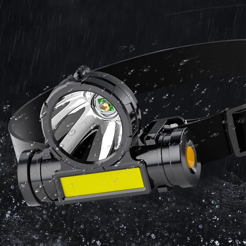 

Led Fishing Headlamp Waterproof Camps 2 Modes Adjustments Dual Lights Source Headlight Usb Rechargeable Outdoor Fish Accessories