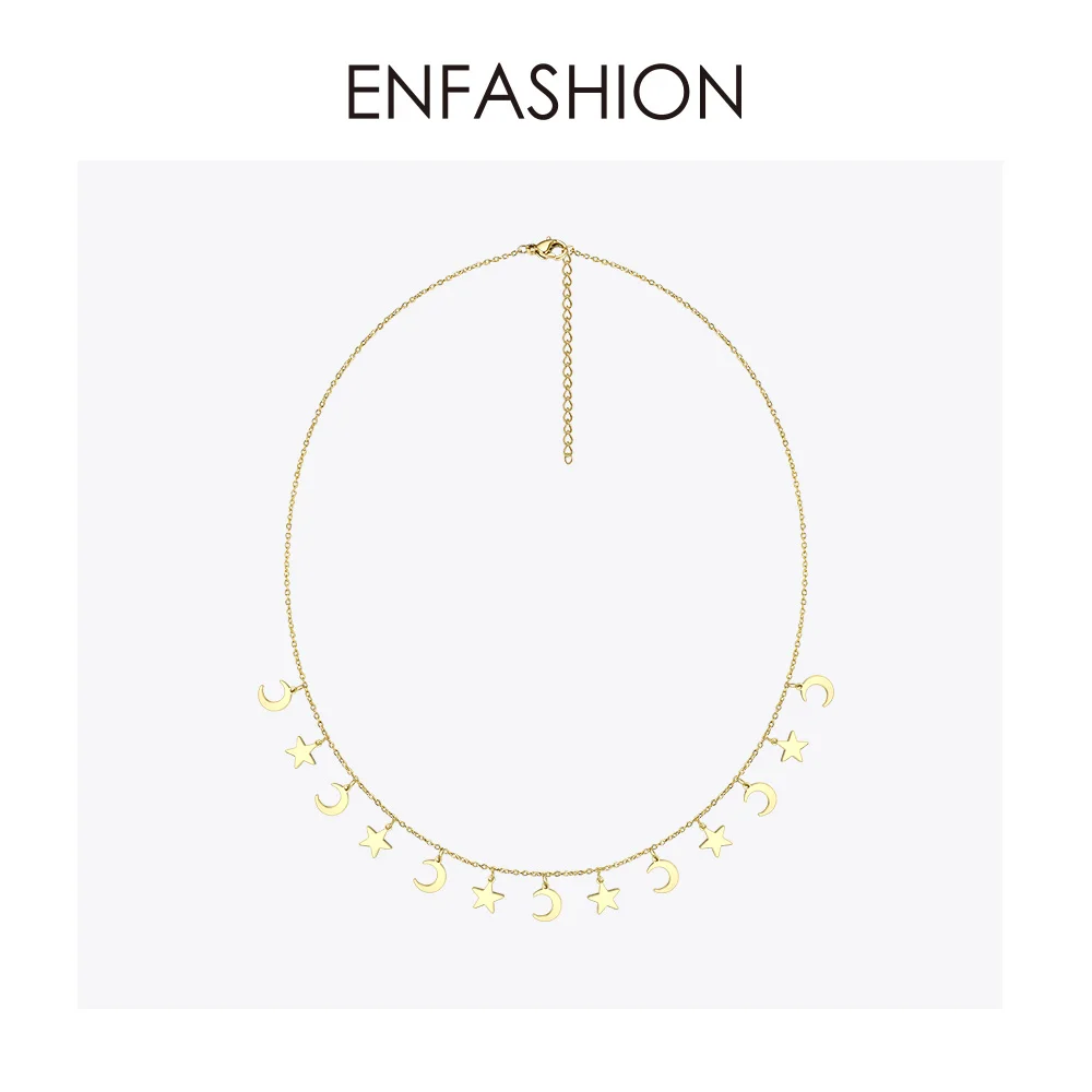 ENFASHION звезда и колье-чокер с Луной для женщин нержавеющая сталь цепь Подвески Ожерелья Мода Femme ювелирные изделия ожерелье PM193014