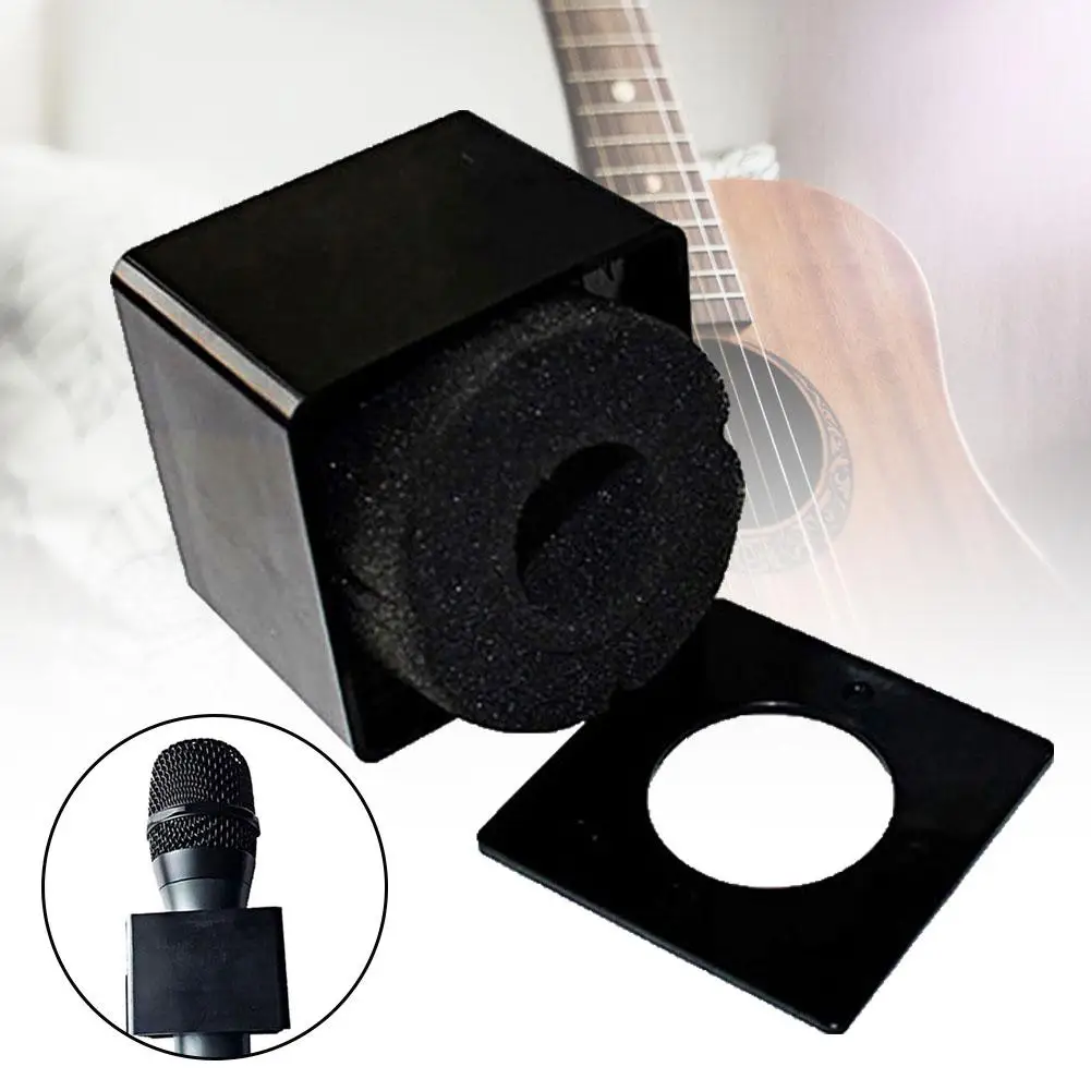 

Plastic Interview Microphone Square Cube Crew Logo Flag Station Mic Accessories Holder Base instrument accessories