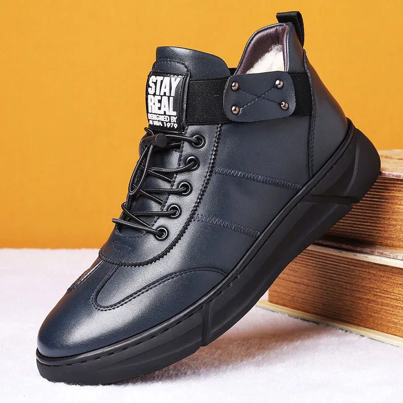 2020 новые зимние мужские модные сапоги из чистой шерсти с высоким берцем