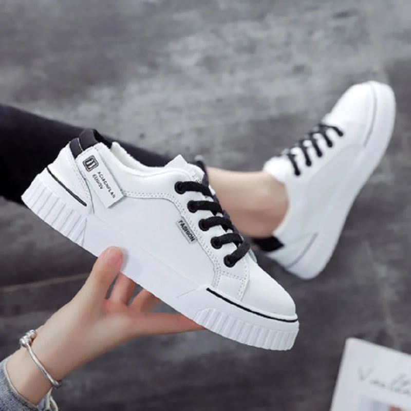 Женская хлопковая обувь с бархатной подкладкой белая повседневная на осень и