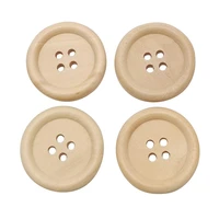 50pcs wood buttons 152025304050mm round 4 holes flatback button for shirt bag diy craft home textiles sewing supplies
