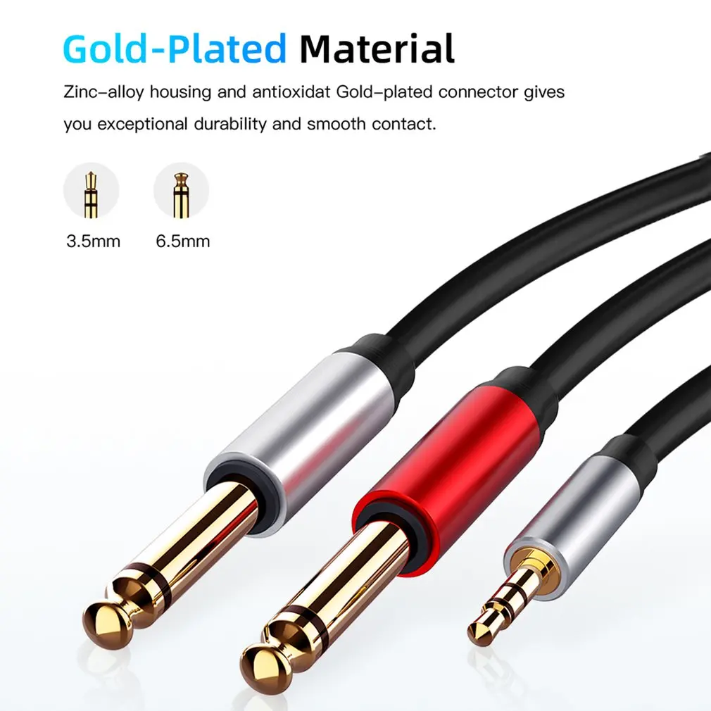 

3.5mm to Dual 6.5mm Adapter Jack Audio Cable Jack Aux Cord Male Double 6.35mm 1/4 \"mono Jack to Stereo 1/8\" 3.5mm Bundle 1