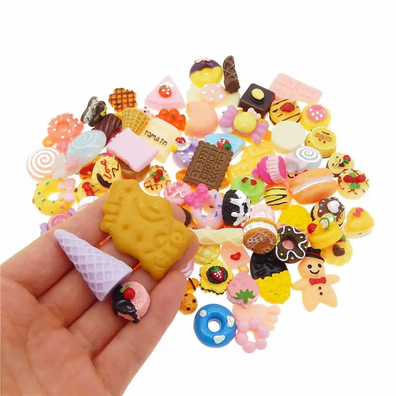 20 шт каучуковый кабошон с плоским основанием слизь Шарм торт хлеб конфеты Icecream