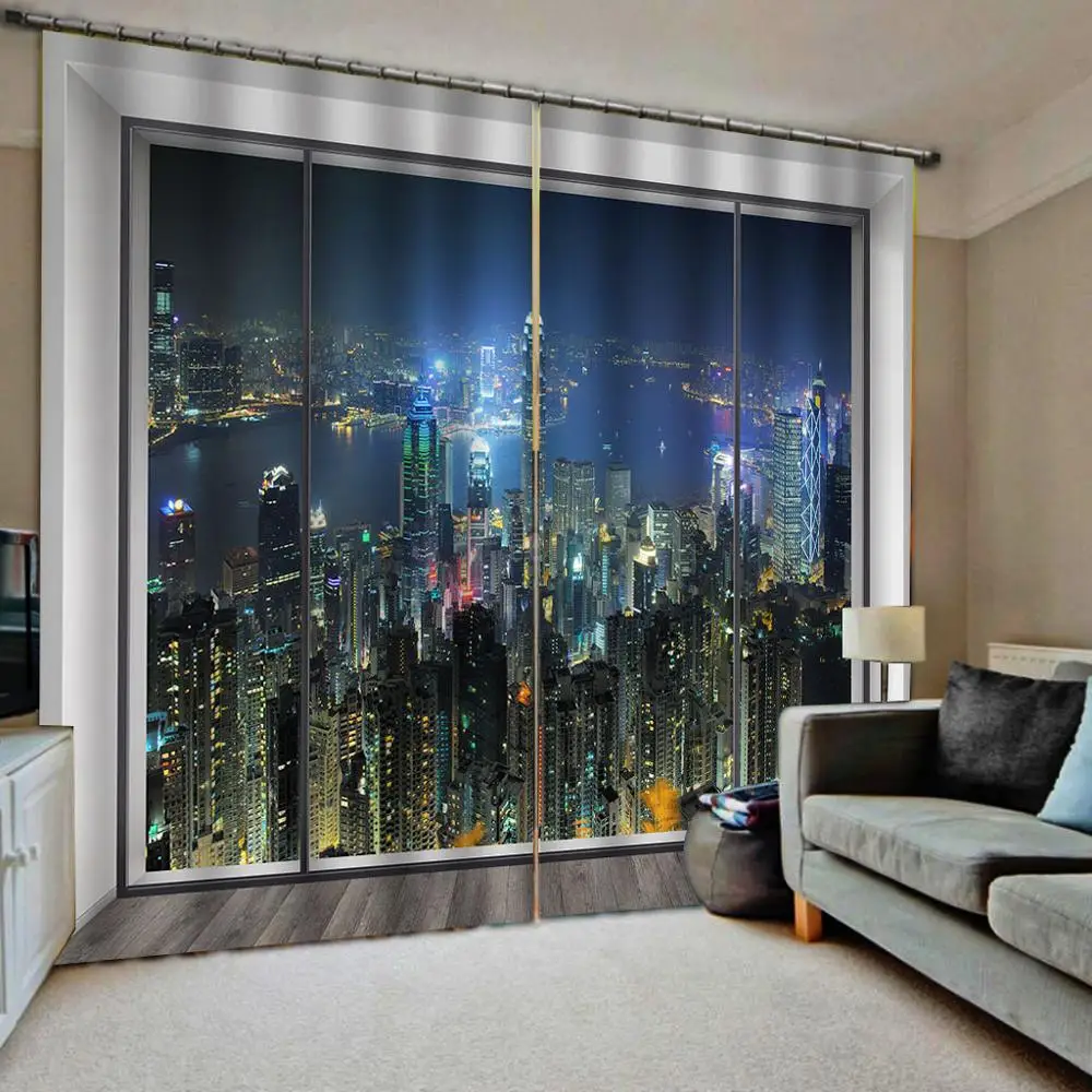 3d занавески для спальни гостиной ночью|Занавески| |