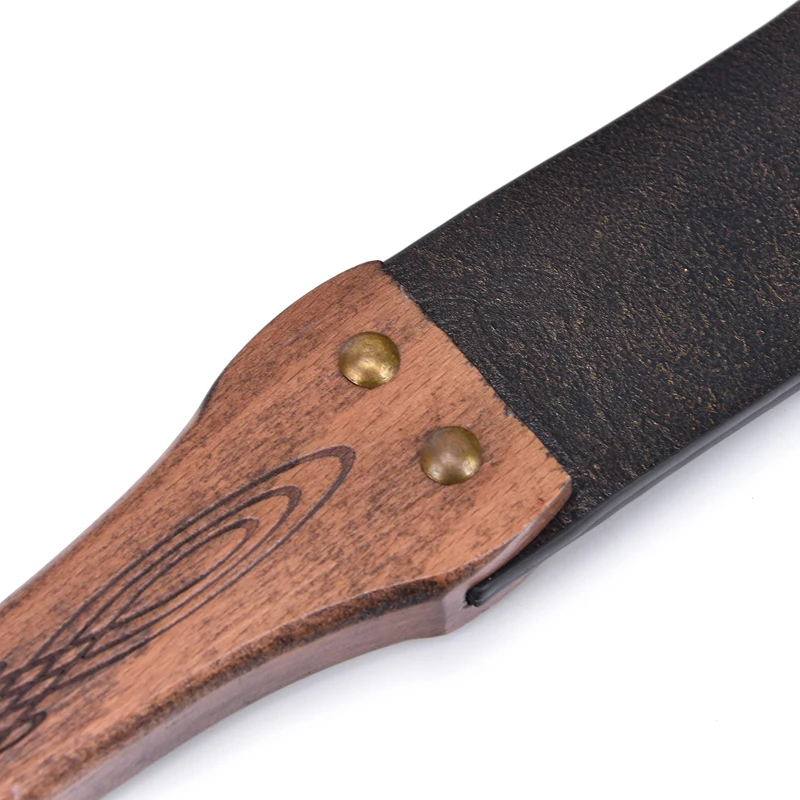 Брауновая винтажная настоящая кожаная плеть БДСМ для взрослых игр женщин деревянная ручка секс игрушки для связывания.