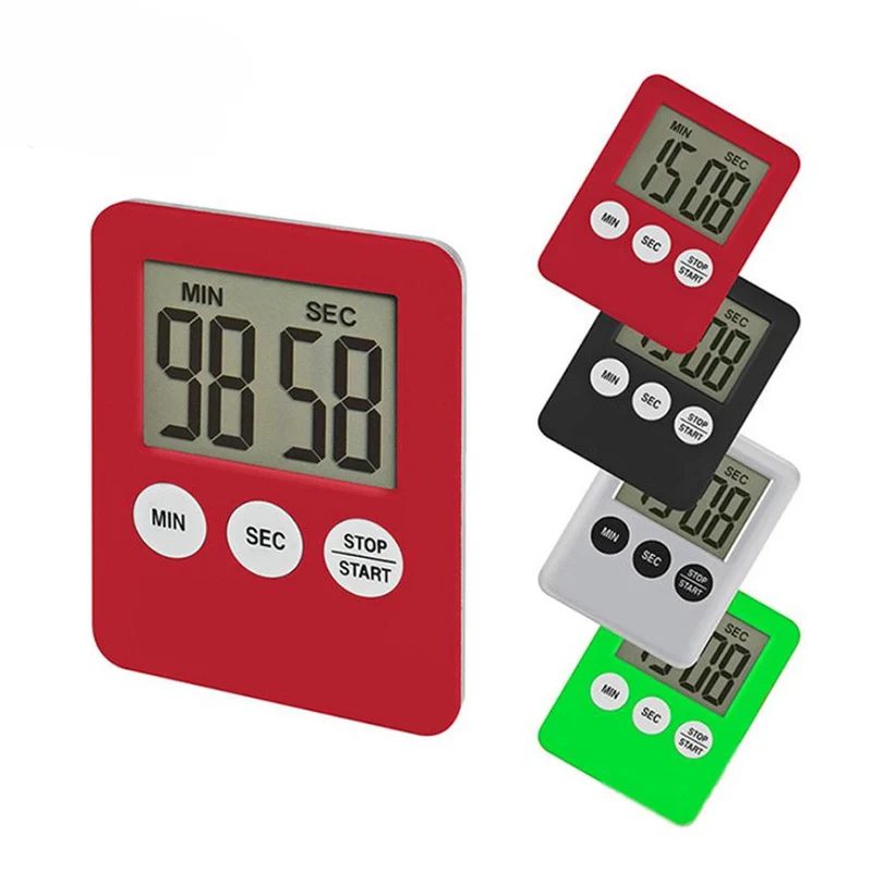 Super Thin LCD Digital Screen Kitchen Timer Square Cooking Count Up Countdown Alarm Sleep Stopwatch Temporizador Clock
