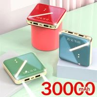 mini power bank dual usb led 30000 mah mobile phone portable charger fast charging for iphone xiaomi