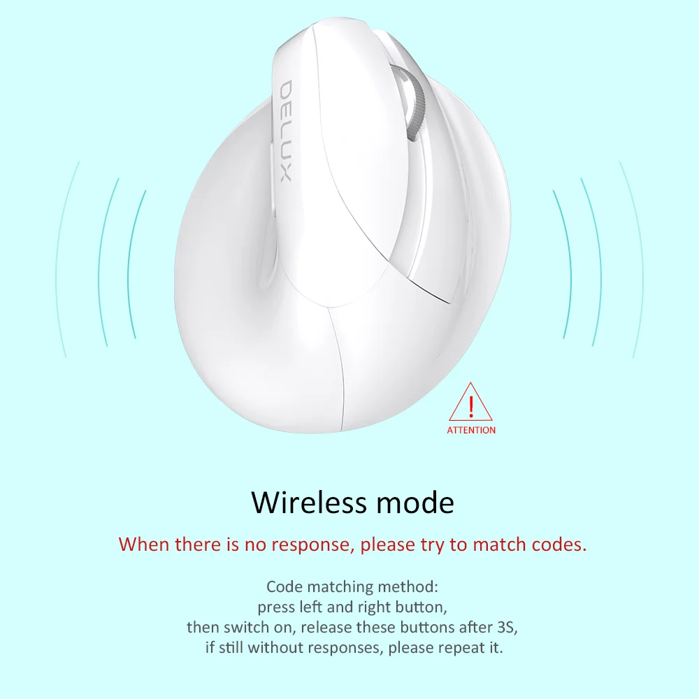 Delux M618 беспроводная мини-мышь Bluetooth 4,0+ 2,4 ГГц двойной режим эргономичная перезаряжаемая Бесшумная щелчок Вертикальная мышь для ПК белый