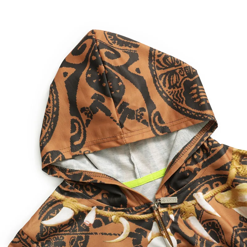 Куртка Моана Мауи из фильма Приключения океана Пальто с принтом героев Океании и