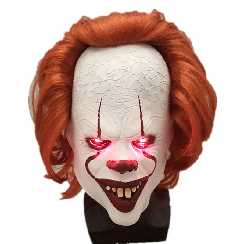 Stephen King It маска пеннивайз ужас клоун Джокер светодиодный маски латексные
