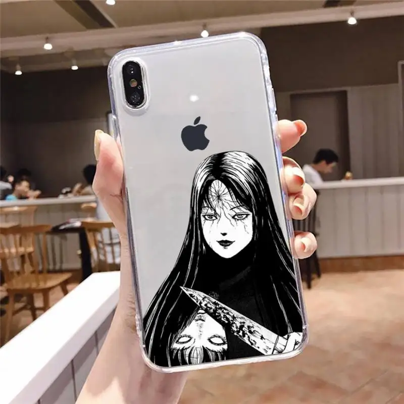 

Junji Ito Collection Tees Anti-fall luxury Phone Case cover Transparent for iPhone 6 7 8 11 12 s mini pro X XS XR MAX Plus