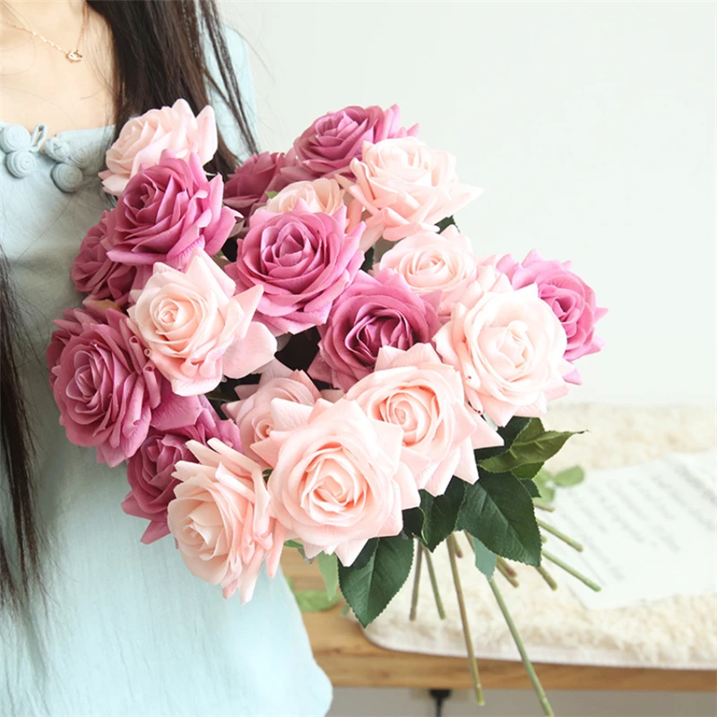 

MILOYI 3 шт. искусственные розы, букет, красивая вечеринка, искусственная роза, романтический подарок на день святого валентина