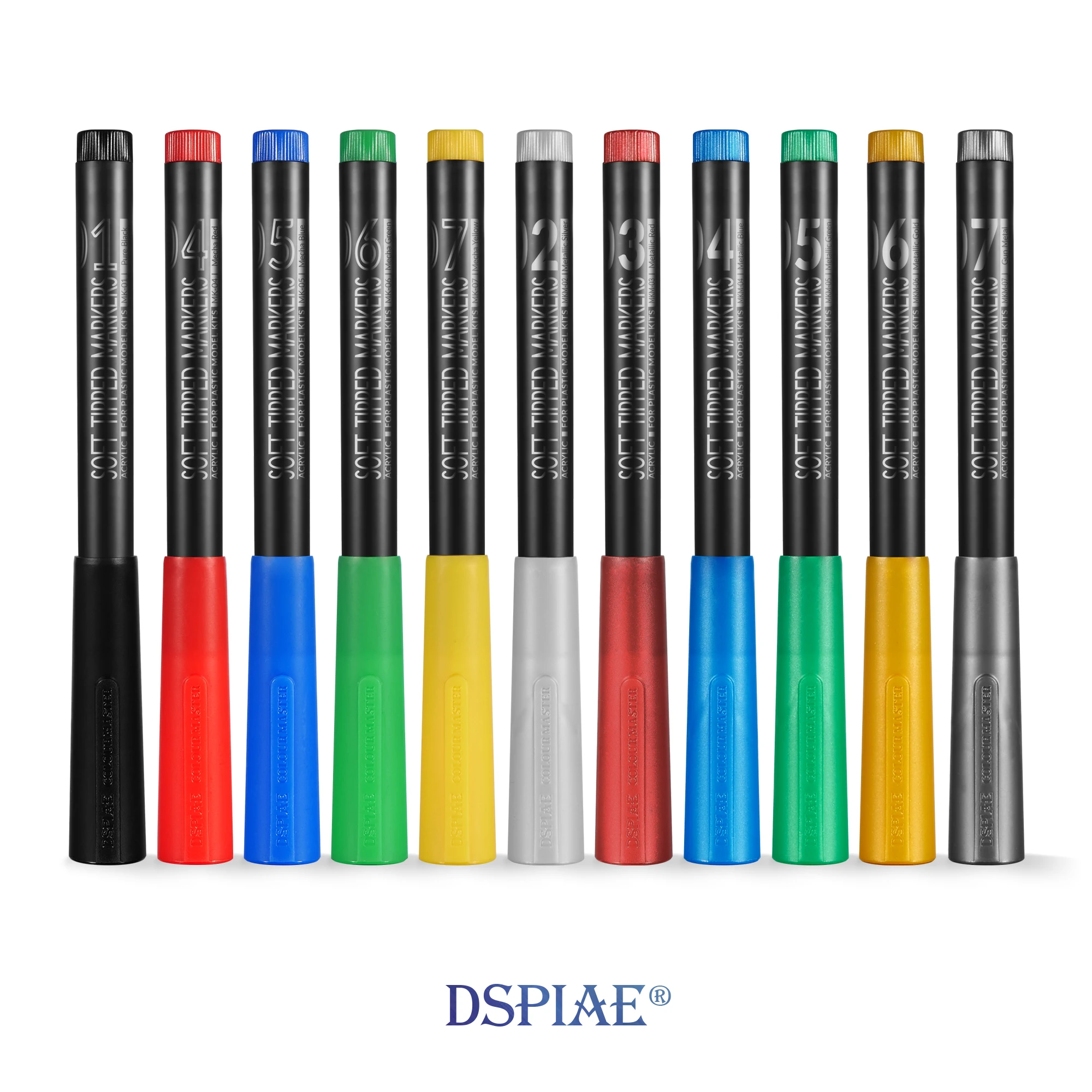 Dspiae Soft Tipped Markers Gundam Military Model Painting Pen
