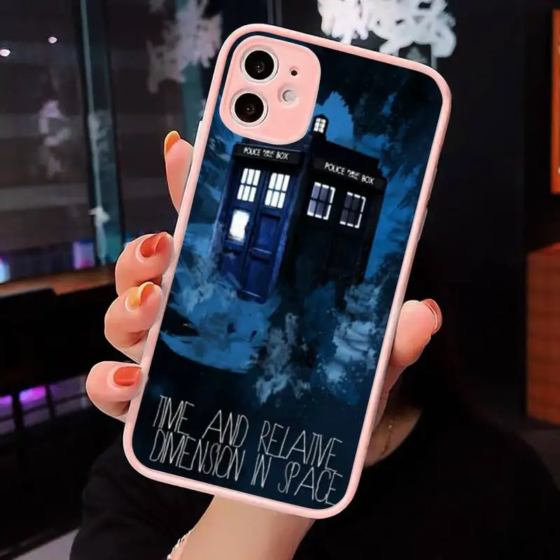 

Tardis Box Doctor Who Phone Cases Matte transparent For Pink iPhone 12 Mini 11 Pro XR XS Max 7 8 Plus X Back Cover