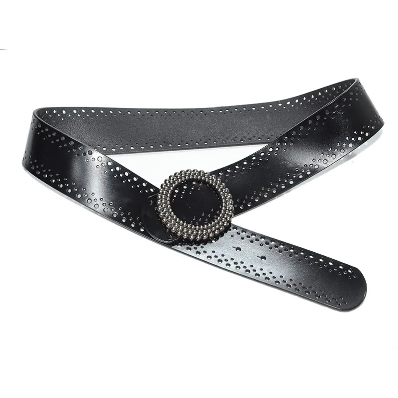 New Womens Hollow Out Belt Genuine Leather Belts for Women Female Gold Pin Buckle Strap Fancy Vintage Jeans Dropshipping |