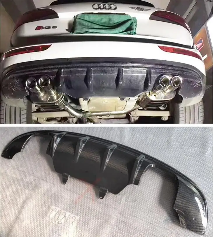 

High Quality Carbon fiber Rear Bumper Lip Spoiler Trunk Diffuser Cover For AUDI Q5 2010 2011 2012 2013 2014 2015 2016 2017
