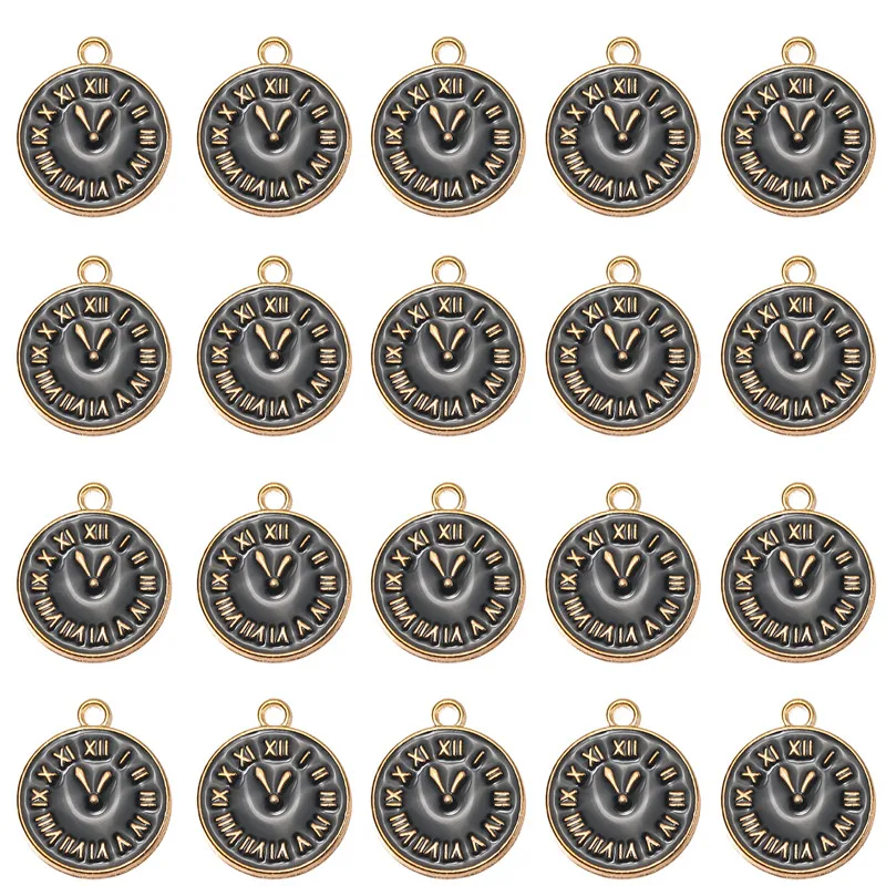 10 шт./лот черные эмалированные часы Подвески DIY ручной работы браслет ожерелье