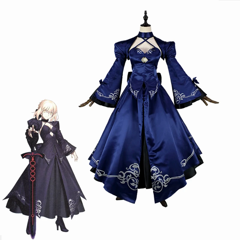 Аниме Fate Grand Order Косплей Костюм альтер из новеллы Fate сабля для косплея артурия Пендрагон игровые костюмы Синие Платья вечерние костюмы на Хэллоуин Cos