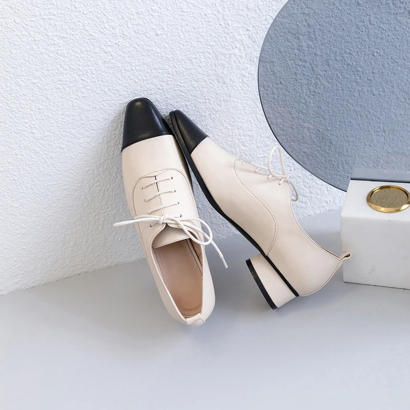 

Women's Flats Oxford Shoes Woman Genuine Leather Sneakers Ladies Brogues Slipon Vintage Casual Shoes Oxfords Shoes For Women