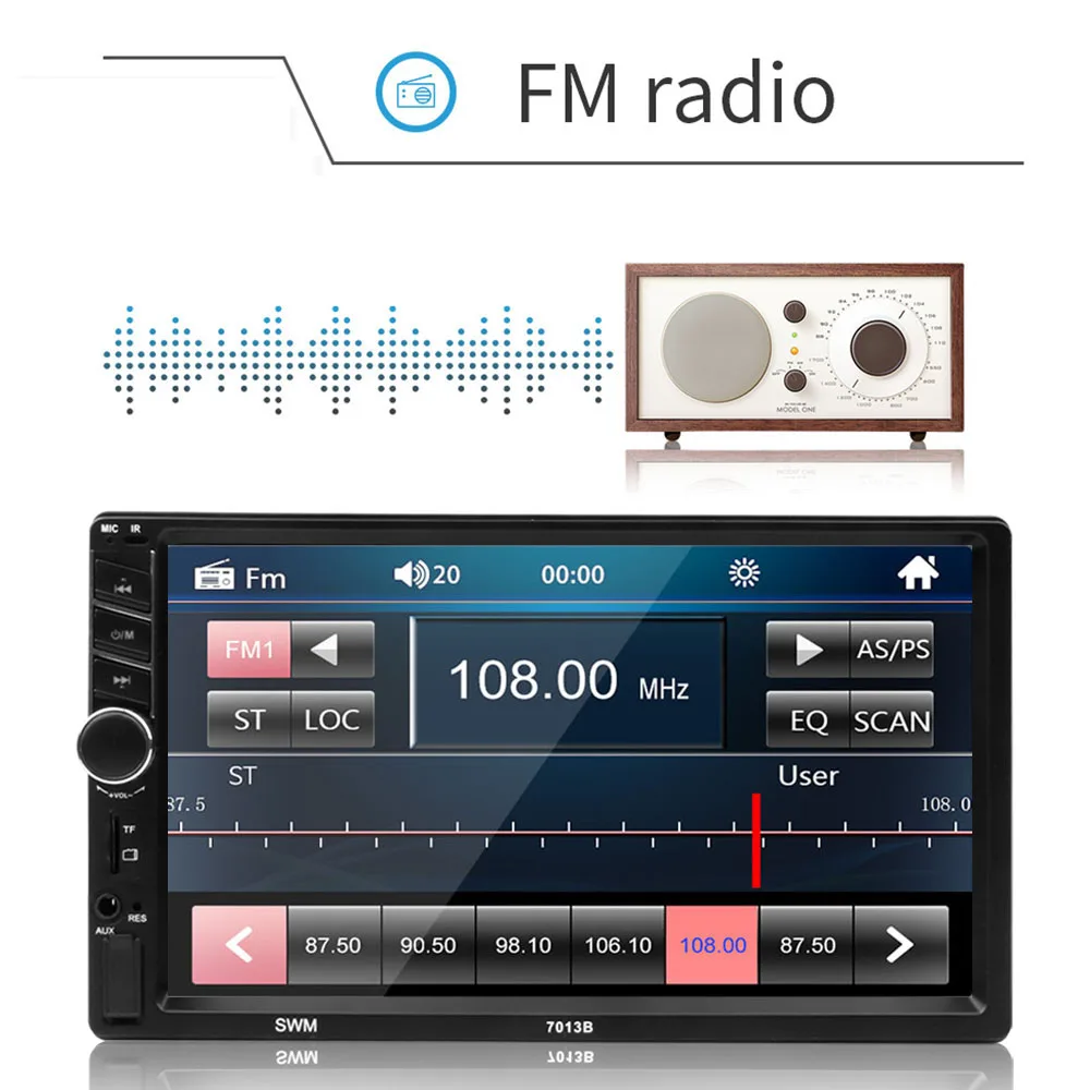 AUTO 7&quot HD Touch Screen 2 Din Car Radio For Carplay Android Player MP5 SD/FM/USB/AUX/Bluetooth Siri Voice control for IPhone |