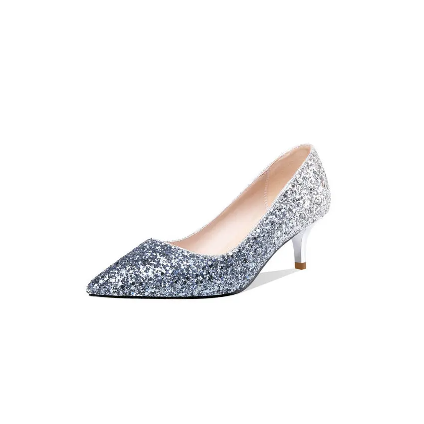 Женские туфли с острым носком QUTAA весенне осенние из искусственной кожи на