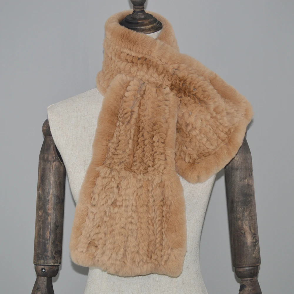 2020 оптом и в розницу новый Для женщин Настоящий мех кролика шарф 100% Рекс теплая