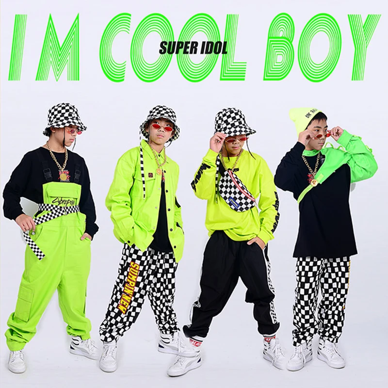 Новая детская одежда в стиле хип хоп флуоресцентные сетчатые костюмы для