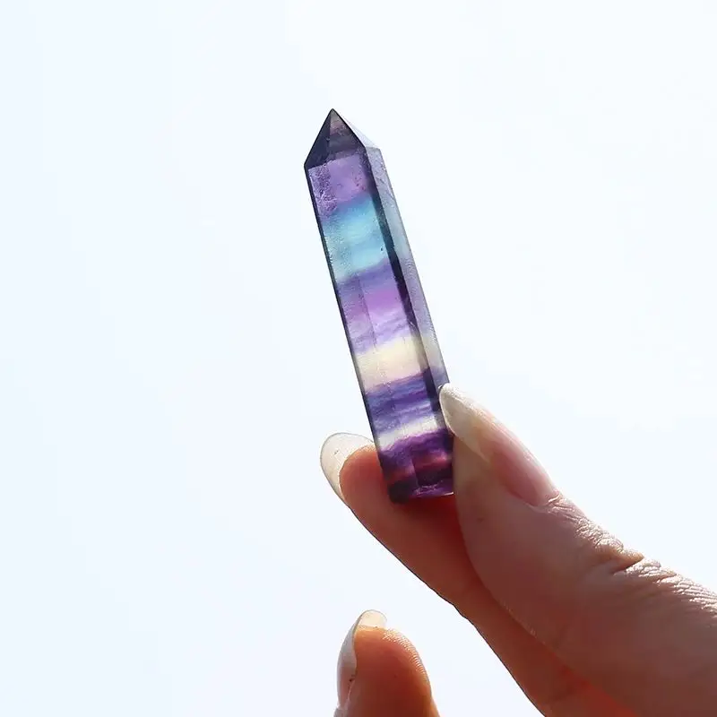 

MOKAGY 1 шт. 6 см Натуральная Радужная точка флюорита хрустальный камень обелиск волшебная палочка для заживления