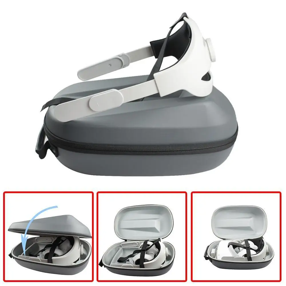 

2in1 For Oculus Quest 2 Head Strap Storage Box Protable Carrying Protective Storage Case with Gaming Headsets VR Accessories