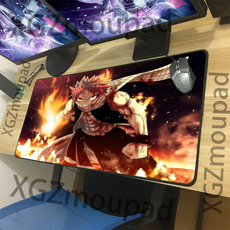 

Большой коврик для мыши XGZ манга Natsu на заказ, черный, с застежкой по краям, сказочный хвост, семейный резиновый нескользящий коврик для мыши ...