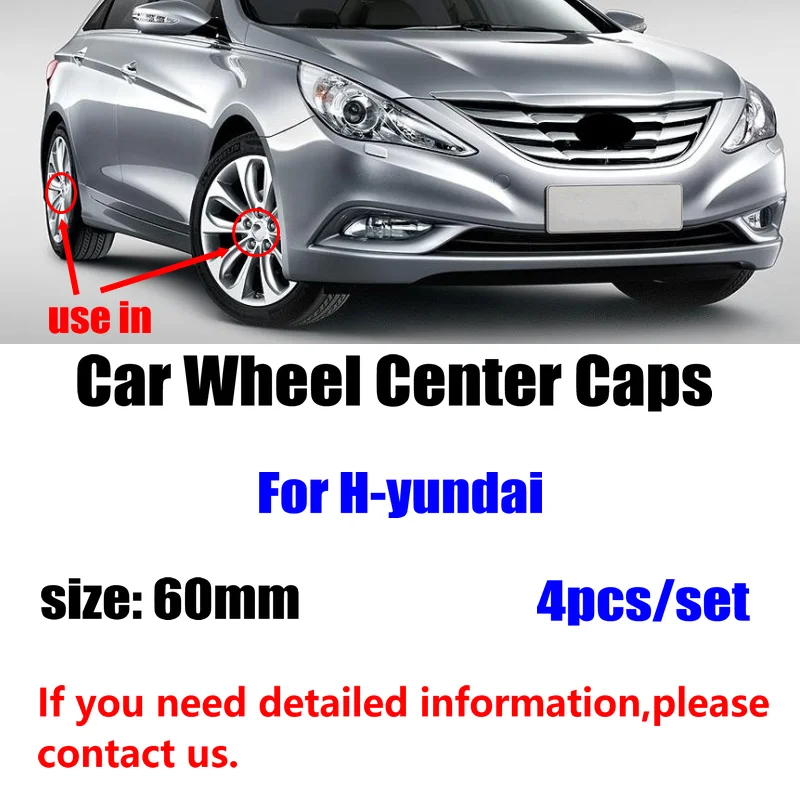 Колпачки для ступицы колеса автомобиля 4 шт./лот 60 мм Hyundai Santa Fe Sonata Solaris Azera Creta I30 |