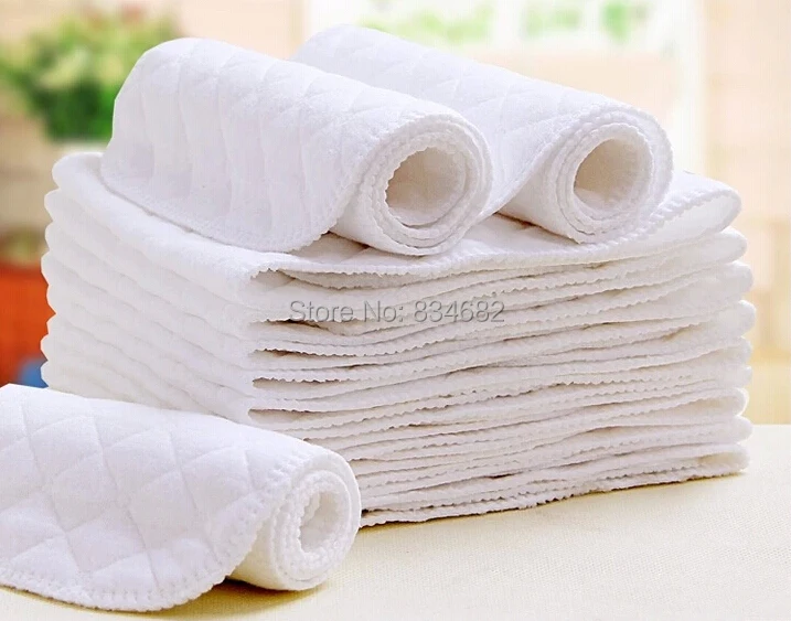 Pa&ntilde;ales de tela lavables y reutilizables para beb&eacute;, insertos de algod&oacute;n de 3 capas, 10 Uds.-0