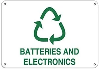 bin shang batteries and electronics activity sign recycling signs aluminum metal sign 8 x 12 inch