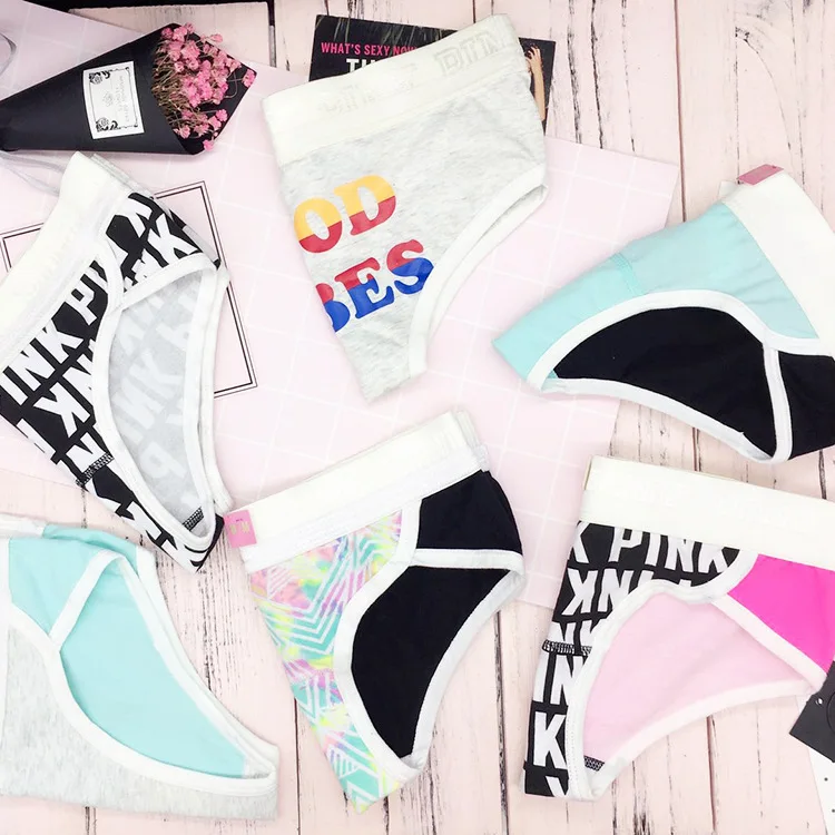Европейские и американские сексуальные хлопковые женские трусы с принтом